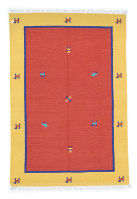 Alfombra Kelim - Tendencia - 200 x 140 cm - naranja