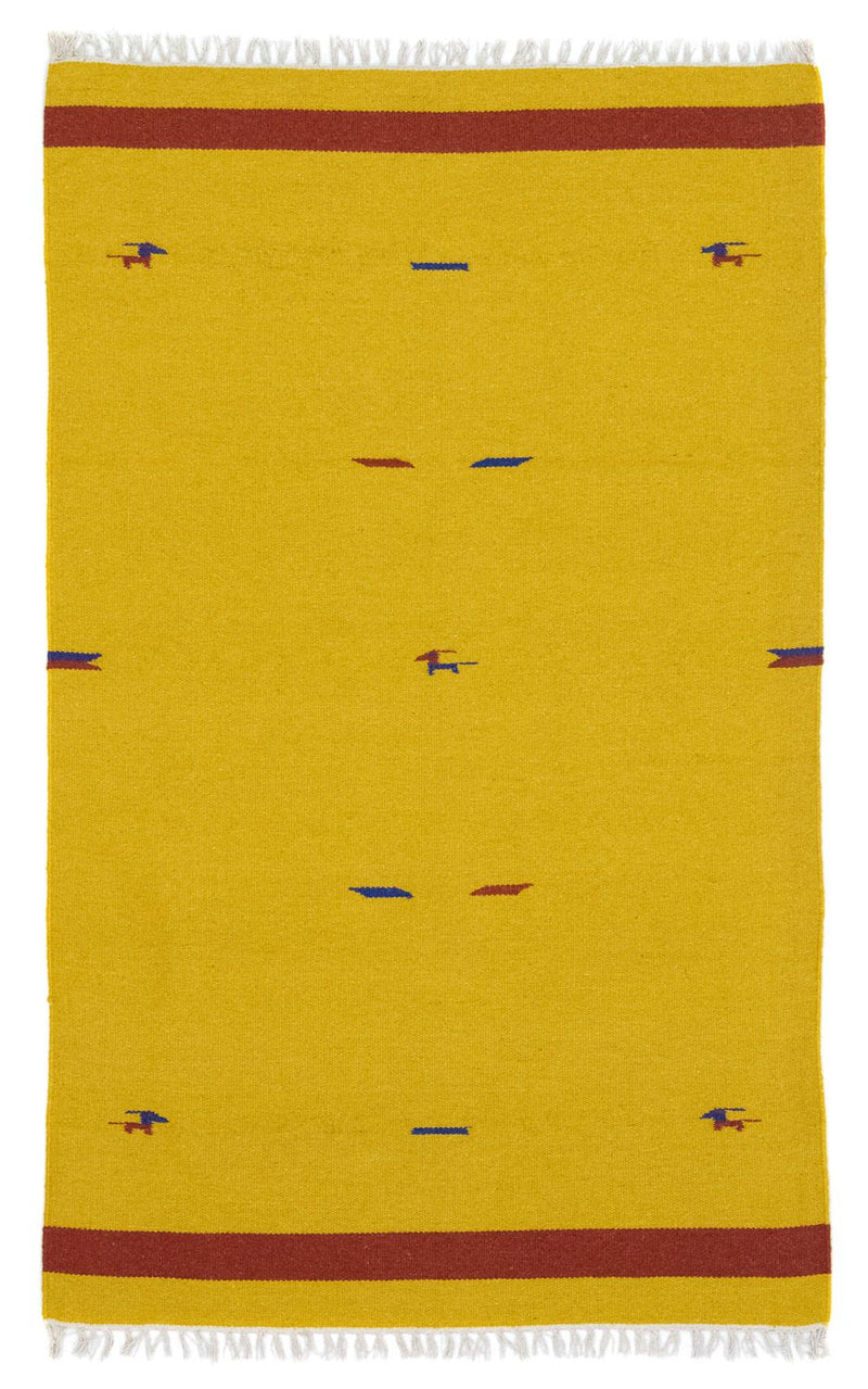 Alfombra Kelim - Tendencia - 180 x 120 cm - amarillo