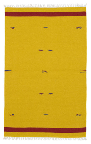 Alfombra Kelim - Tendencia - 180 x 120 cm - amarillo