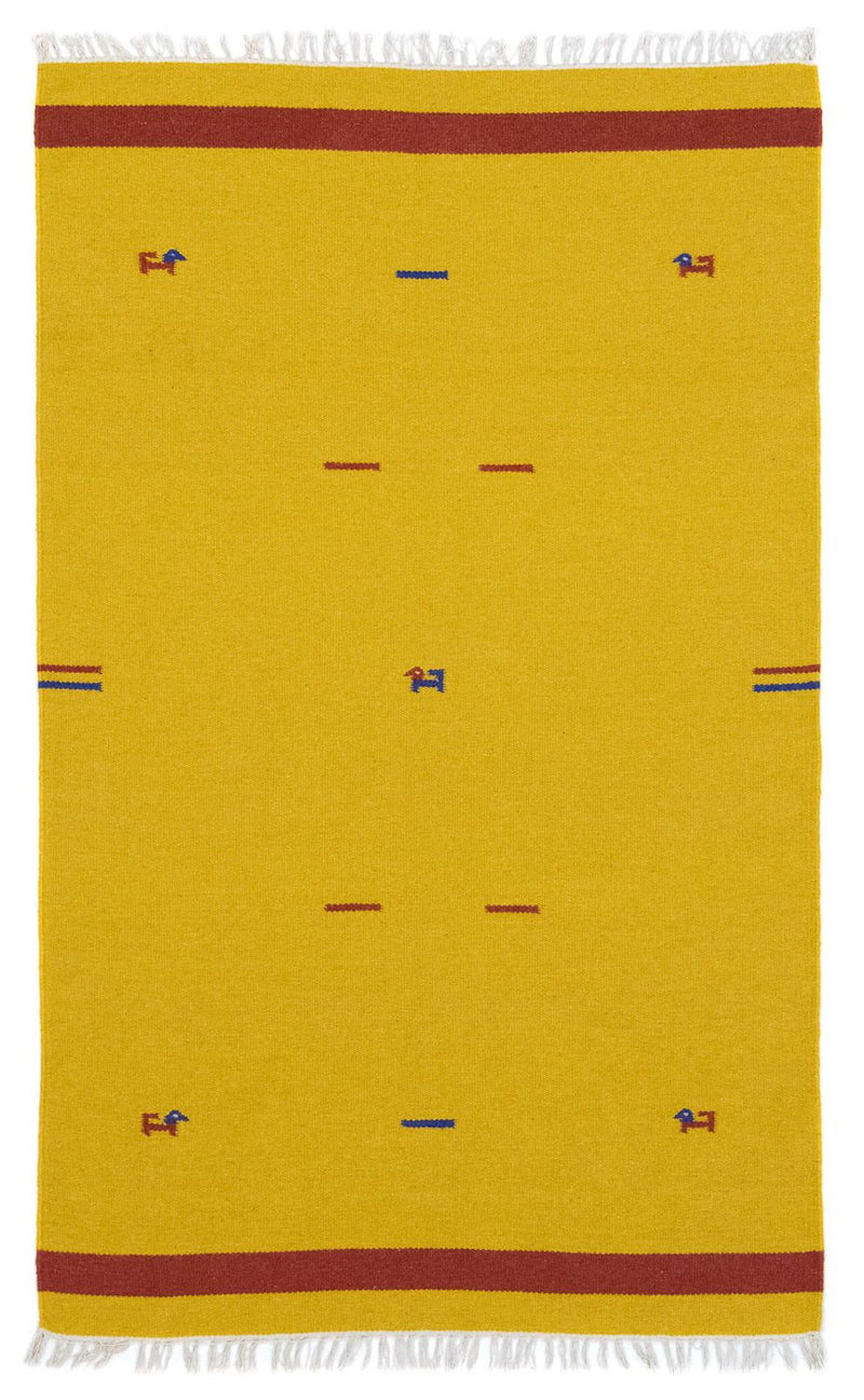 Alfombra Kelim - Tendencia - 180 x 120 cm - amarillo