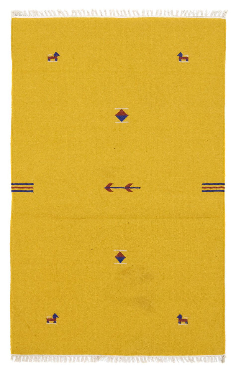 Alfombra Kelim - Tendencia - 180 x 120 cm - amarillo
