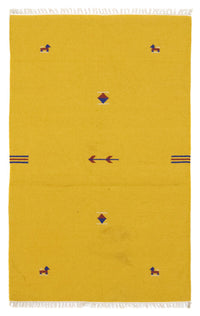 Alfombra Kelim - Tendencia - 180 x 120 cm - amarillo