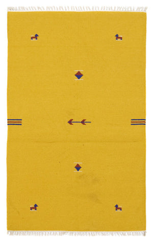 Alfombra Kelim - Tendencia - 180 x 120 cm - amarillo