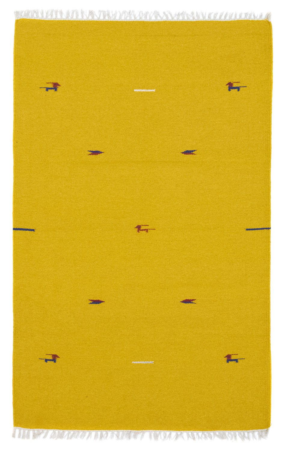 Alfombra Kelim - Tendencia - 180 x 120 cm - amarillo
