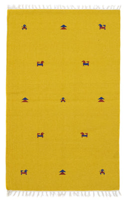 Alfombra Kelim - Tendencia - 180 x 120 cm - amarillo