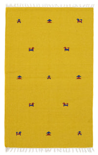 Alfombra Kelim - Tendencia - 180 x 120 cm - amarillo