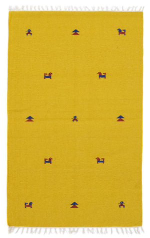 Alfombra Kelim - Tendencia - 180 x 120 cm - amarillo