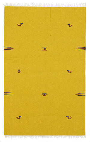 Alfombra Kelim - Tendencia - 180 x 120 cm - amarillo