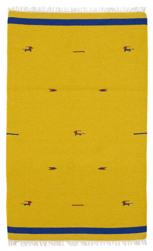 Alfombra Kelim - Tendencia - 180 x 120 cm - amarillo