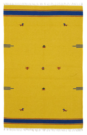 Alfombra Kelim - Tendencia - 180 x 120 cm - amarillo