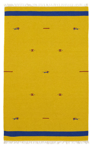 Alfombra Kelim - Tendencia - 180 x 120 cm - amarillo