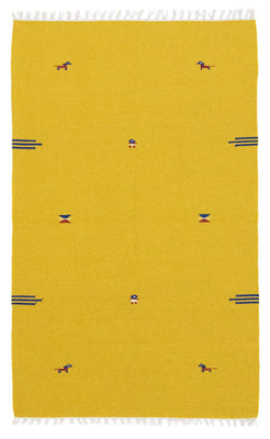 Alfombra Kelim - Tendencia - 180 x 120 cm - amarillo