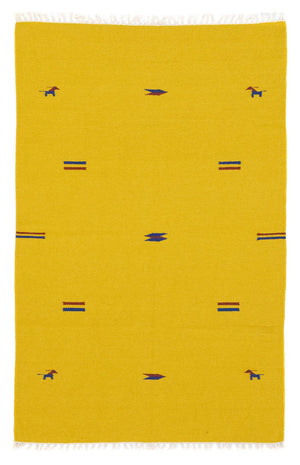 Alfombra Kelim - Tendencia - 180 x 120 cm - amarillo