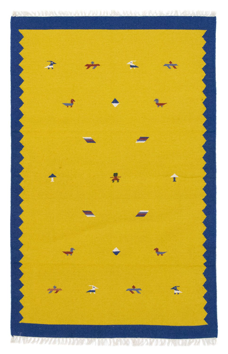 Alfombra Kelim - Tendencia - 180 x 120 cm - amarillo