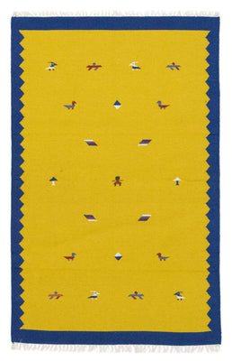 Alfombra Kelim - Tendencia - 180 x 120 cm - amarillo