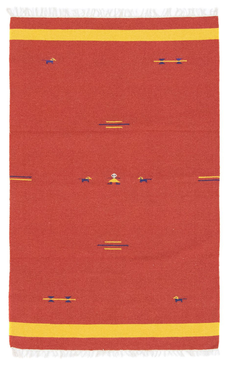Alfombra Kelim - Tendencia - 180 x 120 cm - rojo