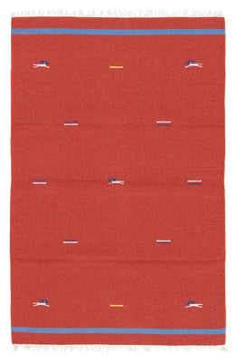 Alfombra Kelim - Tendencia - 180 x 120 cm - rojo
