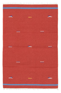 Alfombra Kelim - Tendencia - 180 x 120 cm - rojo