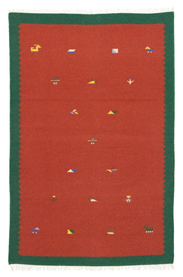 Alfombra Kelim - Tendencia - 180 x 120 cm - rojo