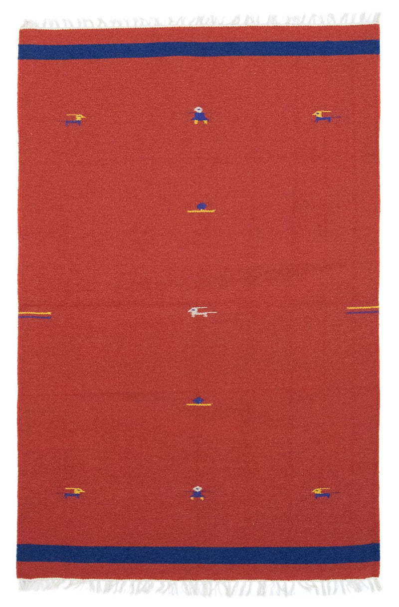 Alfombra Kelim - Tendencia - 180 x 120 cm - rojo