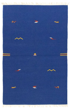 Alfombra Kelim - Tendencia - 180 x 120 cm - azul