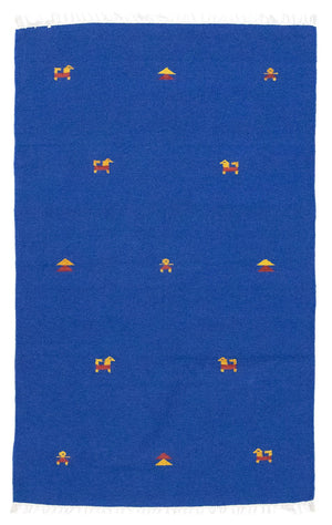 Alfombra Kelim - Tendencia - 180 x 120 cm - azul