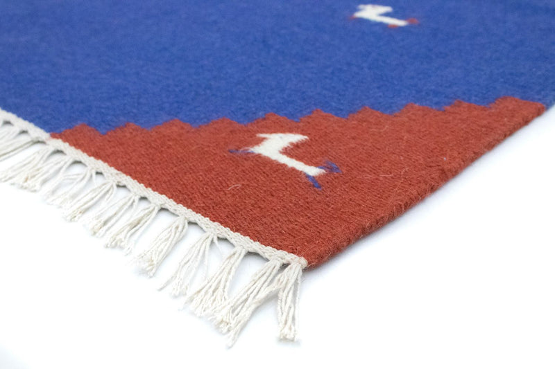 Alfombra Kelim - Tendencia - 180 x 120 cm - azul