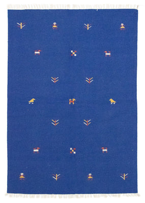 Alfombra Kelim - Tendencia - 200 x 140 cm - azul