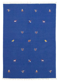 Alfombra Kelim - Tendencia - 200 x 140 cm - azul