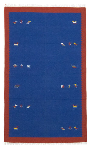 Alfombra Kelim - Tendencia - 180 x 120 cm - azul