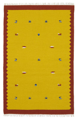Alfombra Kelim - Tendencia - 180 x 120 cm - amarillo