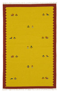 Alfombra Kelim - Tendencia - 180 x 120 cm - amarillo