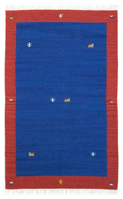 Alfombra Kelim - Tendencia - 180 x 120 cm - azul