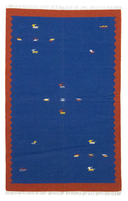 Alfombra Kelim - Tendencia - 180 x 120 cm - azul