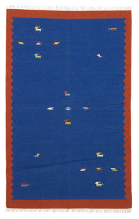 Alfombra Kelim - Tendencia - 180 x 120 cm - azul
