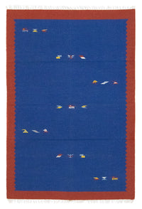 Alfombra Kelim - Tendencia - 180 x 120 cm - azul