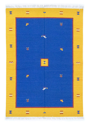 Alfombra Kelim - Tendencia - 200 x 140 cm - azul