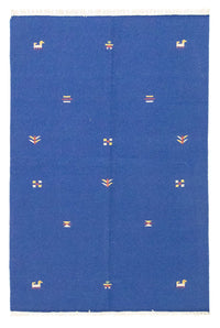 Alfombra Kelim - Tendencia - 200 x 140 cm - azul