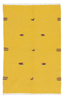 Alfombra Kelim - Tendencia - 200 x 140 cm - amarillo