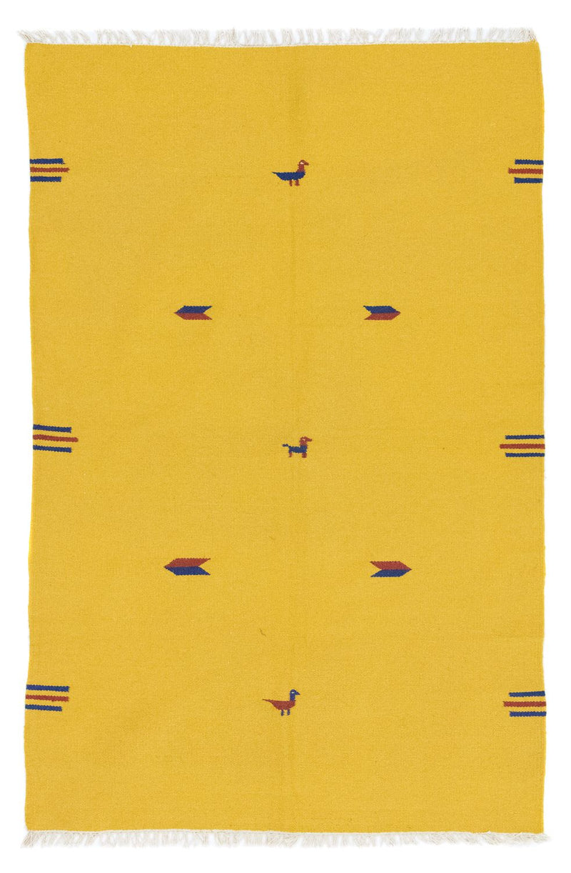 Alfombra Kelim - Tendencia - 200 x 140 cm - amarillo