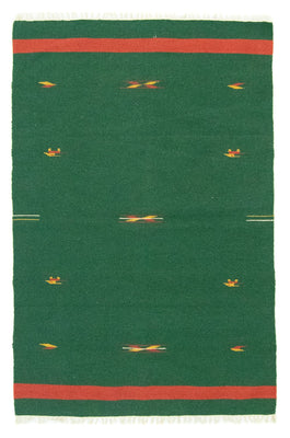 Alfombra Kelim - Tendencia - 180 x 120 cm - verde oscuro