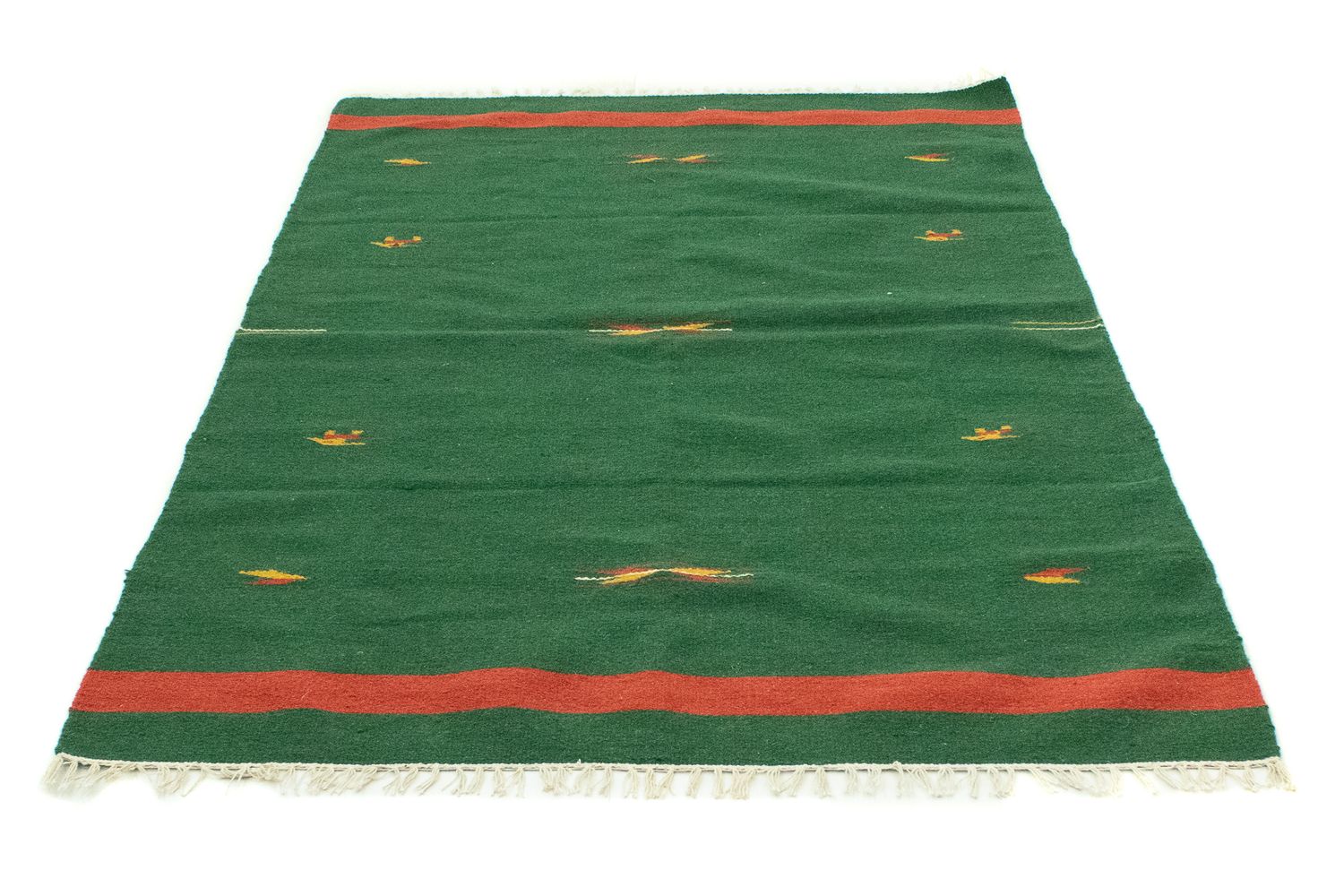 Alfombra Kelim - Tendencia - 180 x 120 cm - verde oscuro