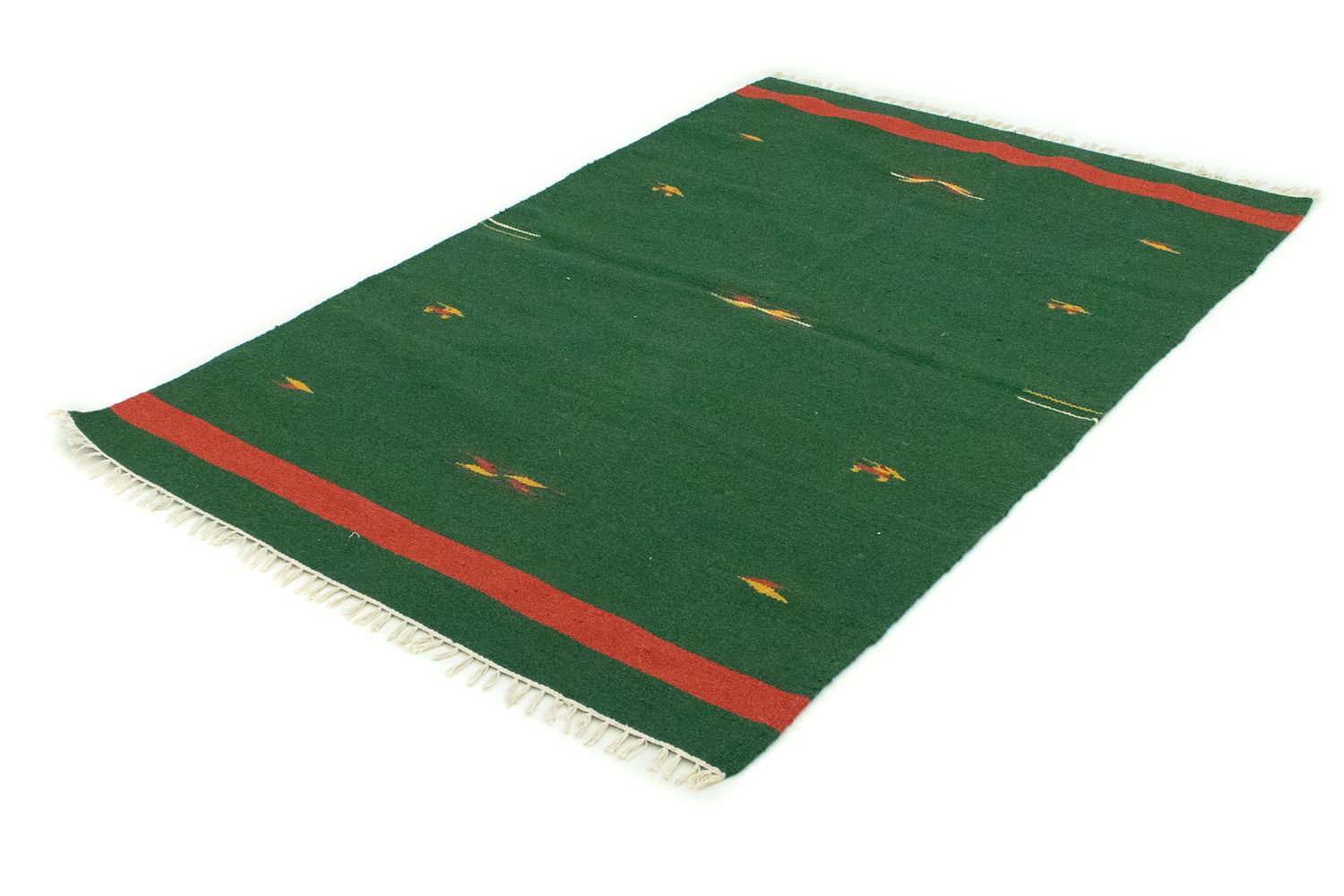 Alfombra Kelim - Tendencia - 180 x 120 cm - verde oscuro