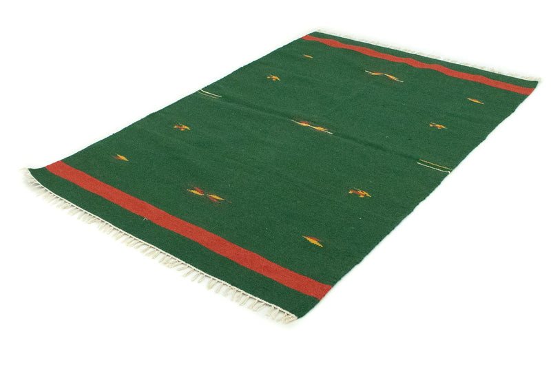 Alfombra Kelim - Tendencia - 180 x 120 cm - verde oscuro
