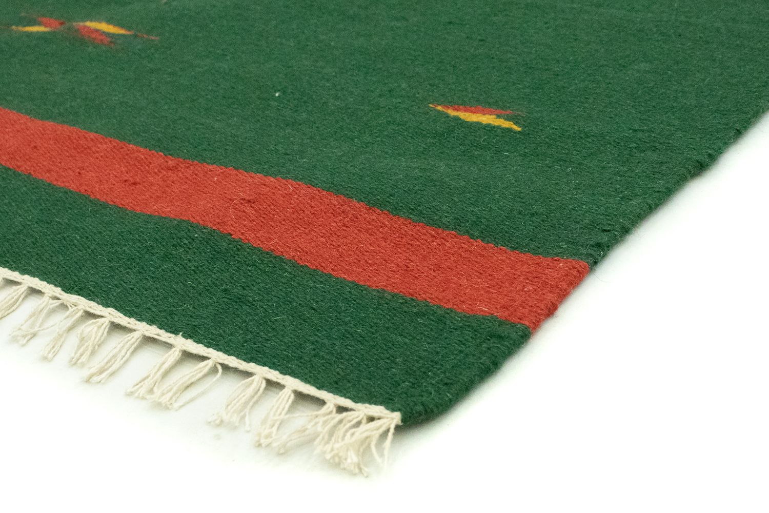 Alfombra Kelim - Tendencia - 180 x 120 cm - verde oscuro