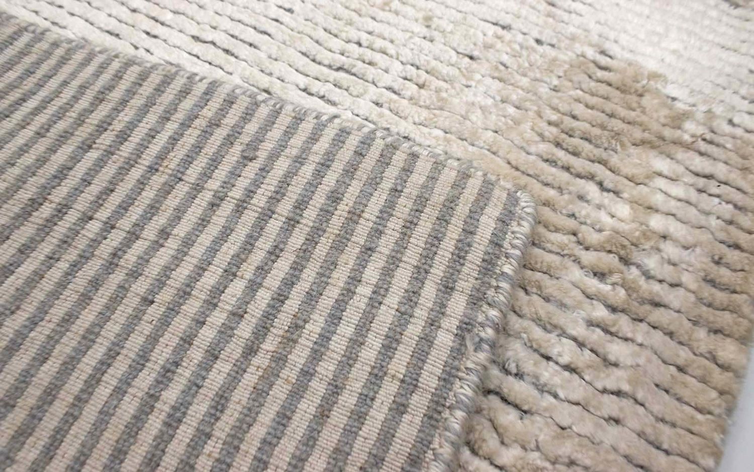 Alfombra de viscosa - 95 x 65 cm - beige