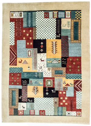 Alfombra Gabbeh - Loribaft Persa - 198 x 150 cm - colorido