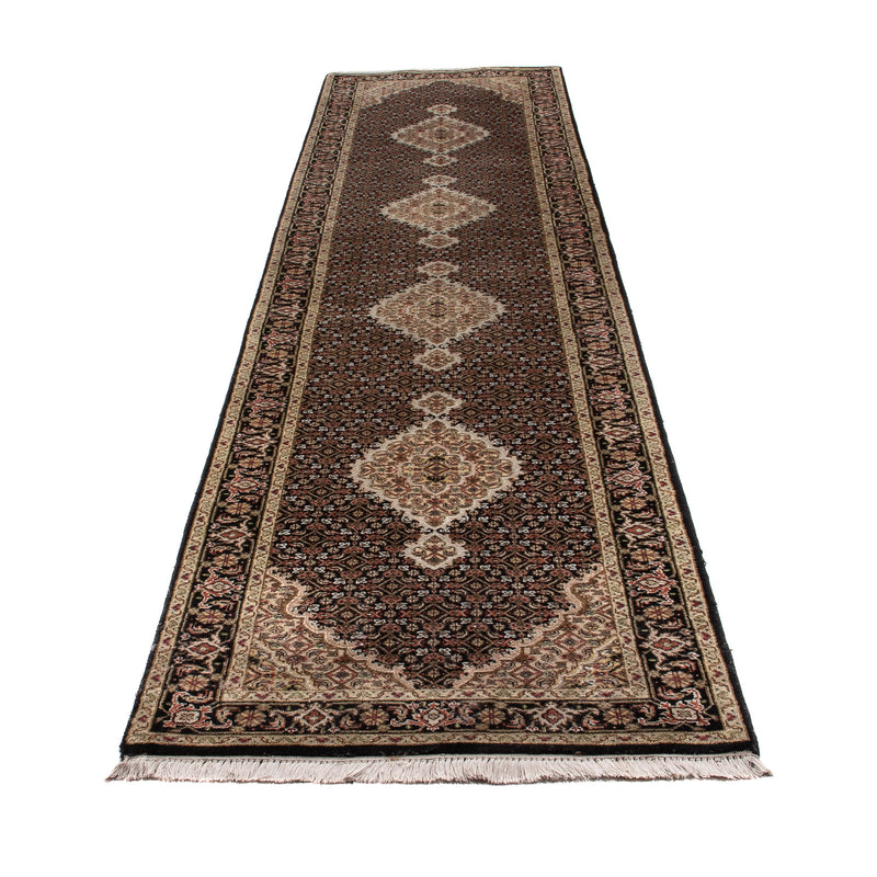 Alfombra de pasillo Alfombra oriental - Tabriz - 372 x 81 cm - negro