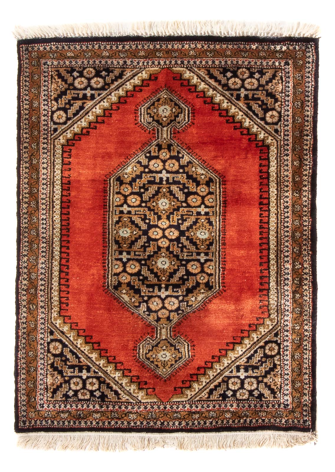 Alfombra de seda - Ghom Seda - Prima - 77 x 56 cm - naranja
