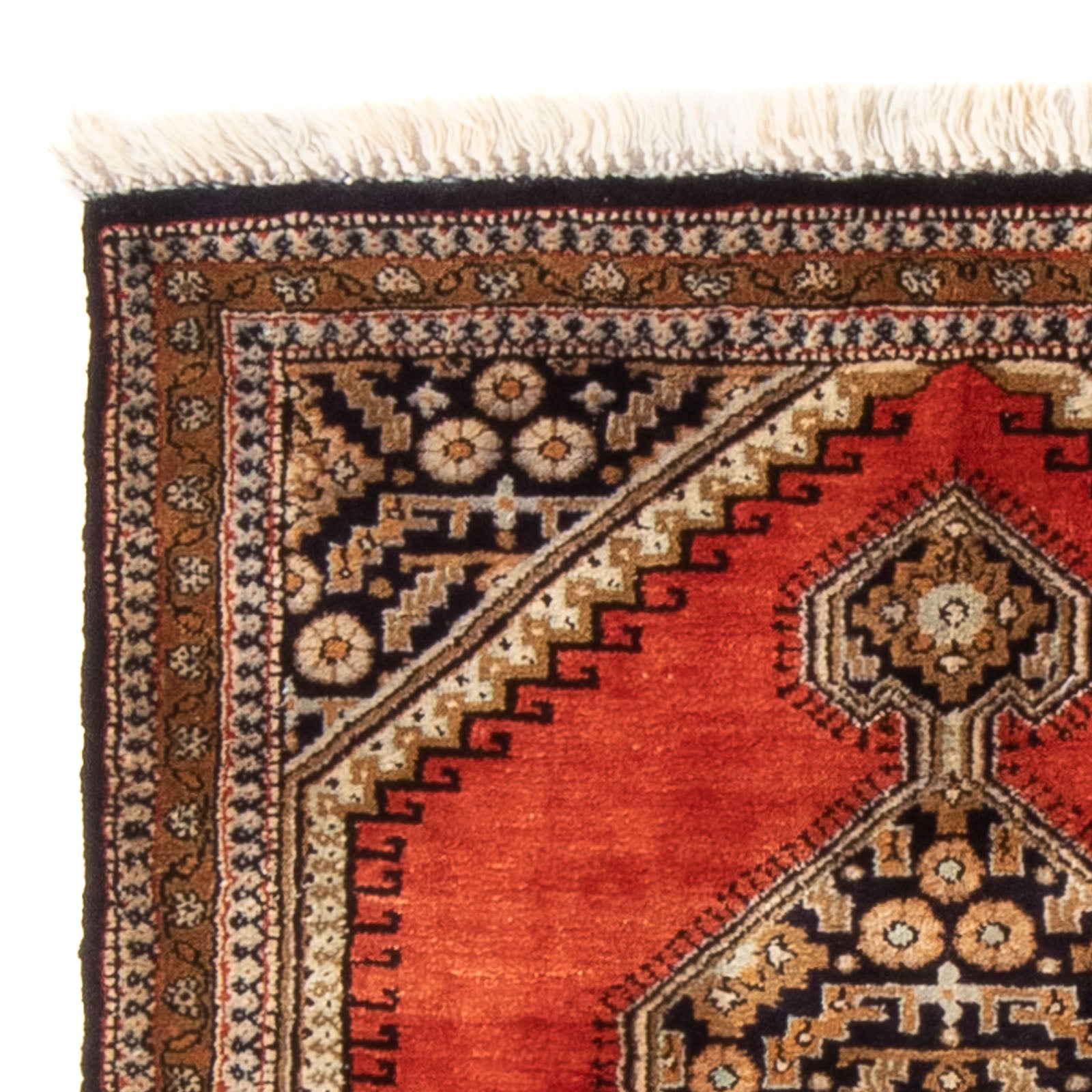 Alfombra de seda - Ghom Seda - Prima - 77 x 56 cm - naranja